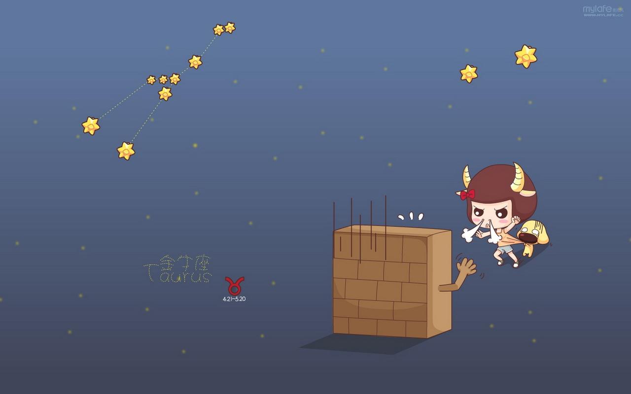 可爱动漫十二星座设计创意高清电脑桌面壁纸